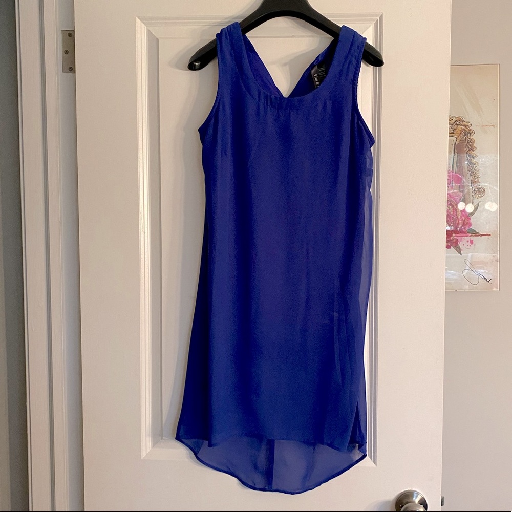 Fun & Flirt Size S Royal Blue Dress Sheer Lining